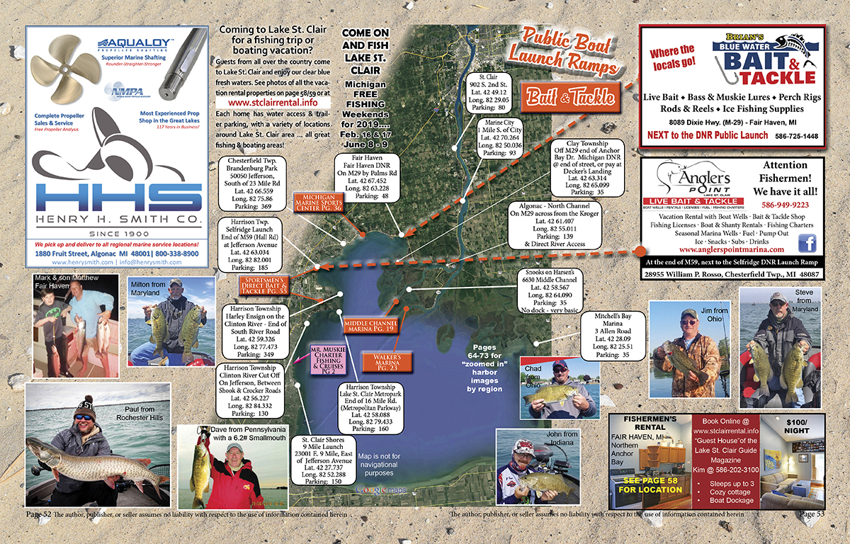 map of lake st. clair dnr boat launch