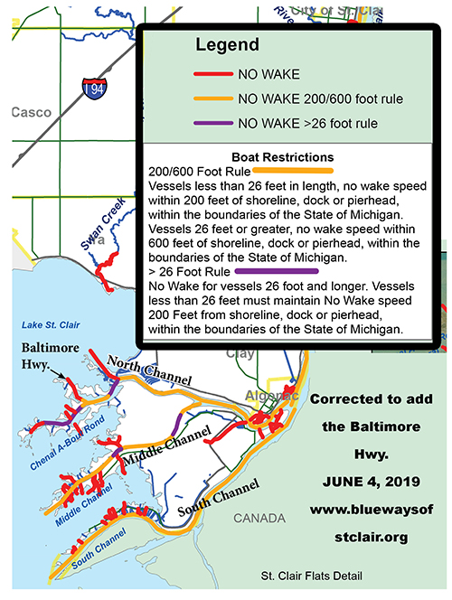 2019 june st clair flats no wake zone map
