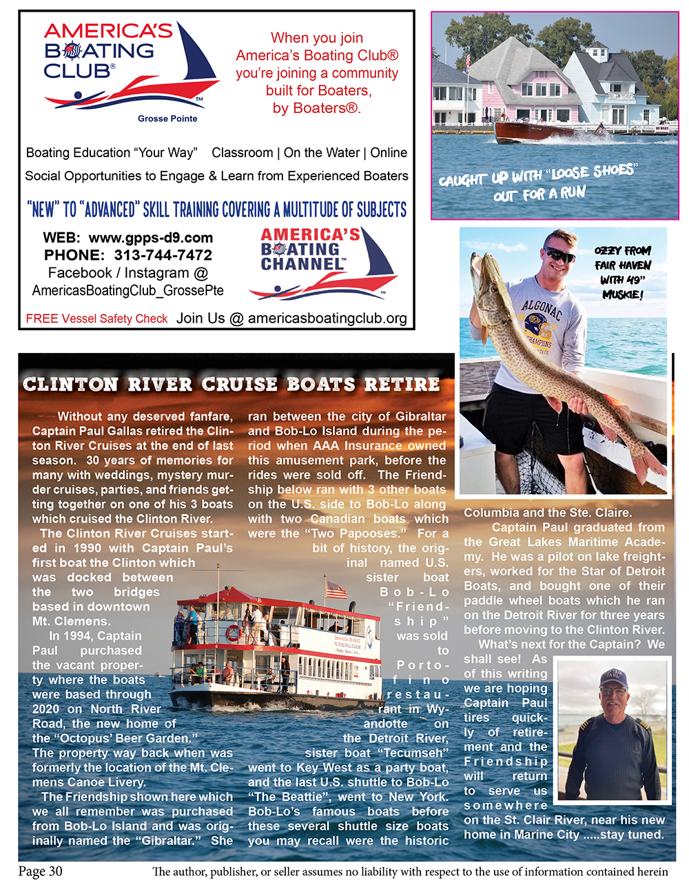 clinton river cruise boat closed retires
